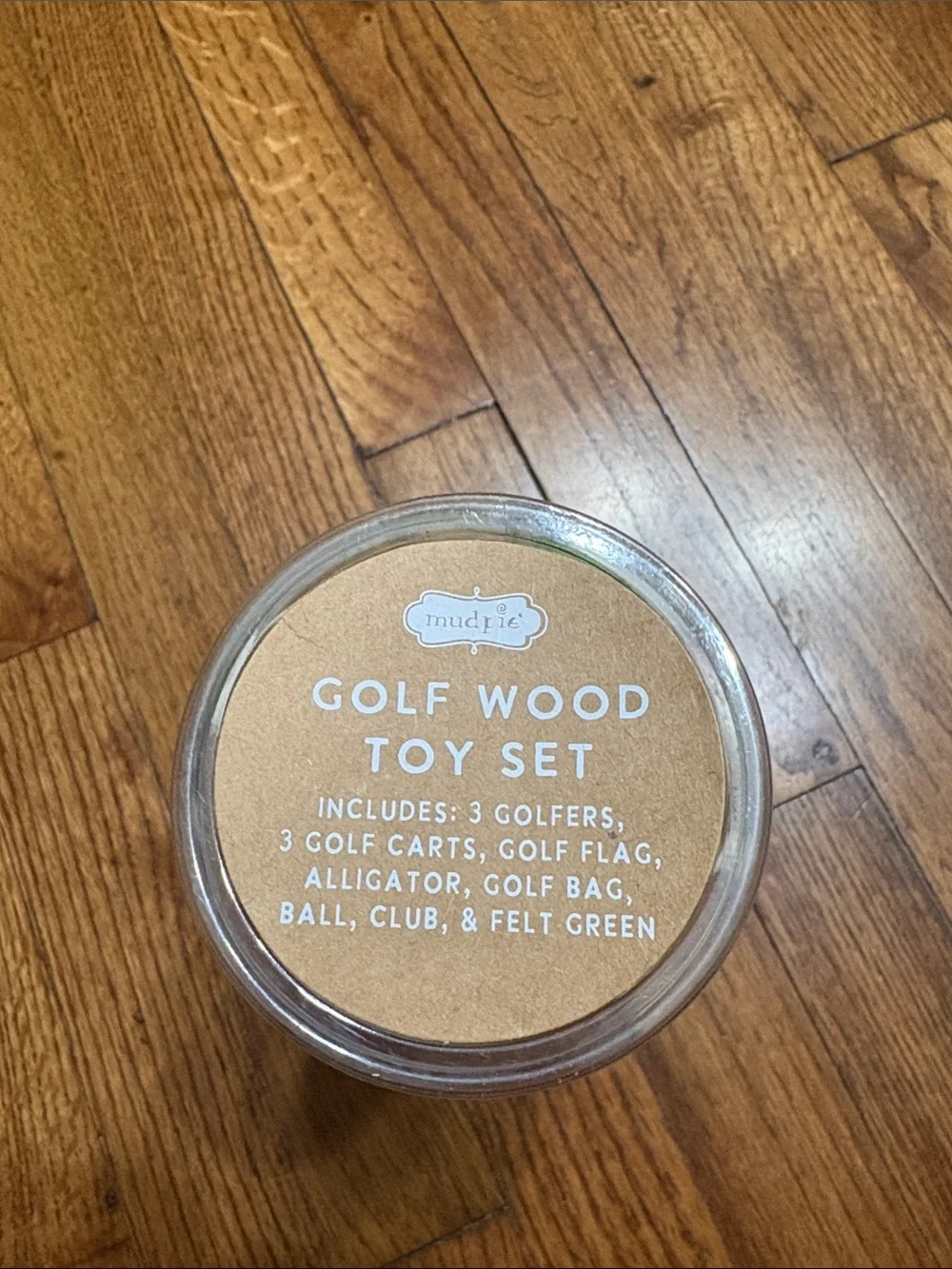 Mud Pie Green and Natural Wooden Golf Toy Set